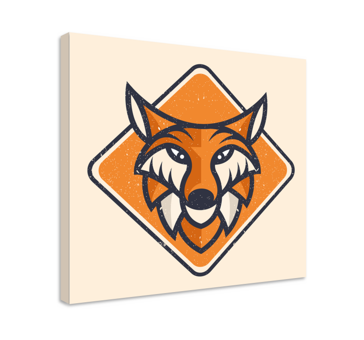 Tyylitelty kettuikoni eläin canvas taulu - Tenstickers