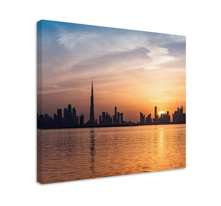 Dubain horisontti auringonlaskussa canvas-taulu - Tenstickers