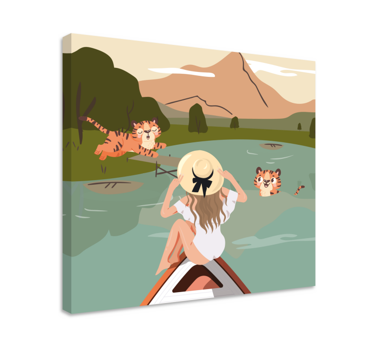 Tiikereitä luonnon keskellä eläin canvas taulu - Tenstickers
