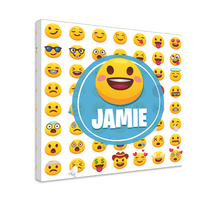 Emoji-ilmaisukokoelma aakkoset canvas taulu - Tenstickers