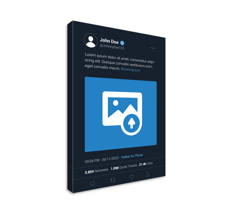 x twitter-näyttö canvas taulu omasta kuvasta - Tenstickers