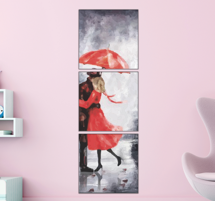 Romanttinen pariisin syleily elegantti canvas taulu - Tenstickers