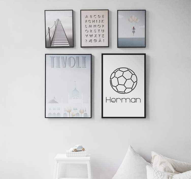 Jalkapallopallo nimellä nuorten canvas taulu - Tenstickers