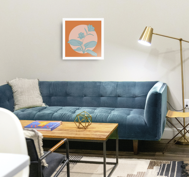 Oranssi tyylitelty kuva kukka ja kasvi canvas taulu - Tenstickers