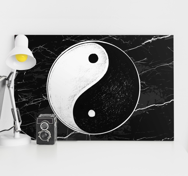 Zen canvas taulu yin yang symboli - Tenstickers
