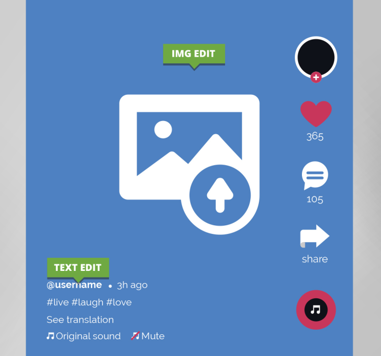 Tik tok canvas taulu omasta kuvasta - Tenstickers
