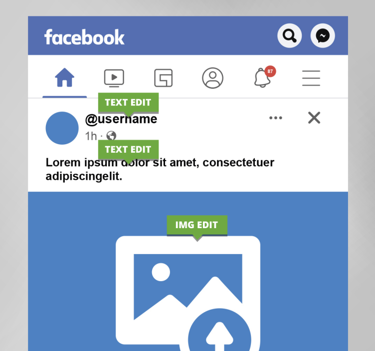 Facebook-näyttö canvas taulu omasta kuvasta - Tenstickers