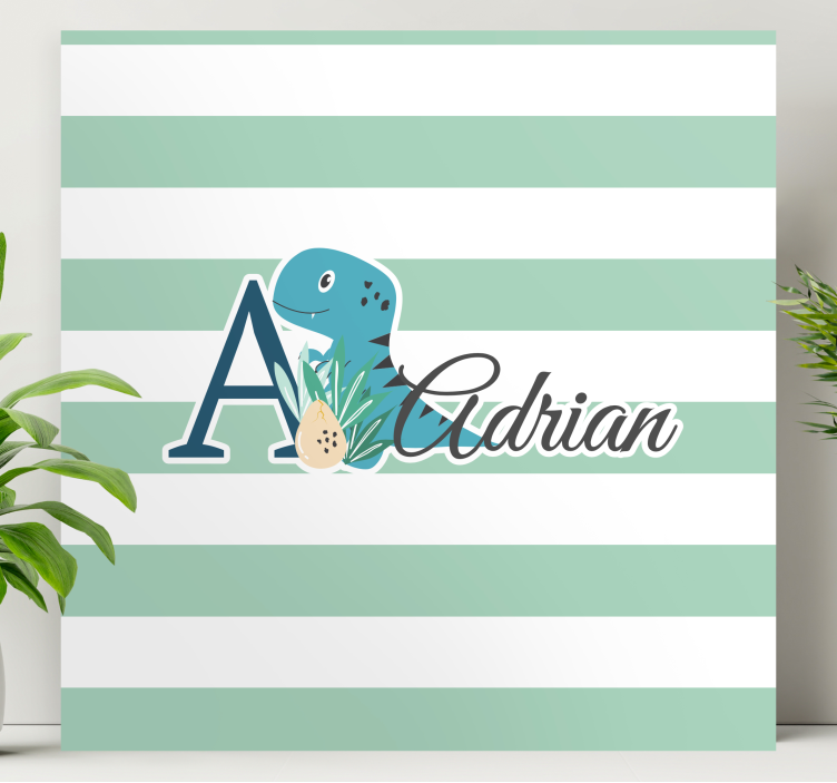 Adrianin leikkisä dinosaurus canvas taulu - Tenstickers