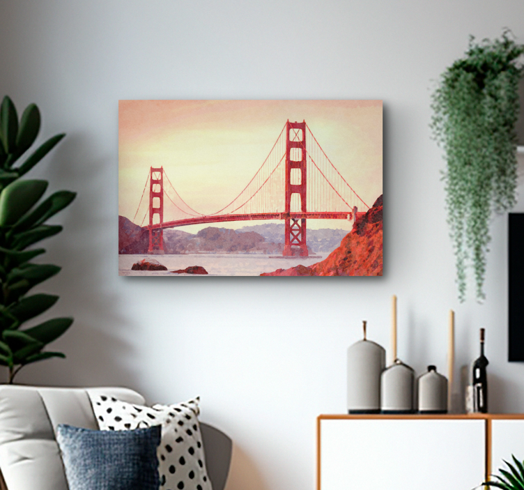 Arte kultainen portti de san fransisco taide canvas - Tenstickers