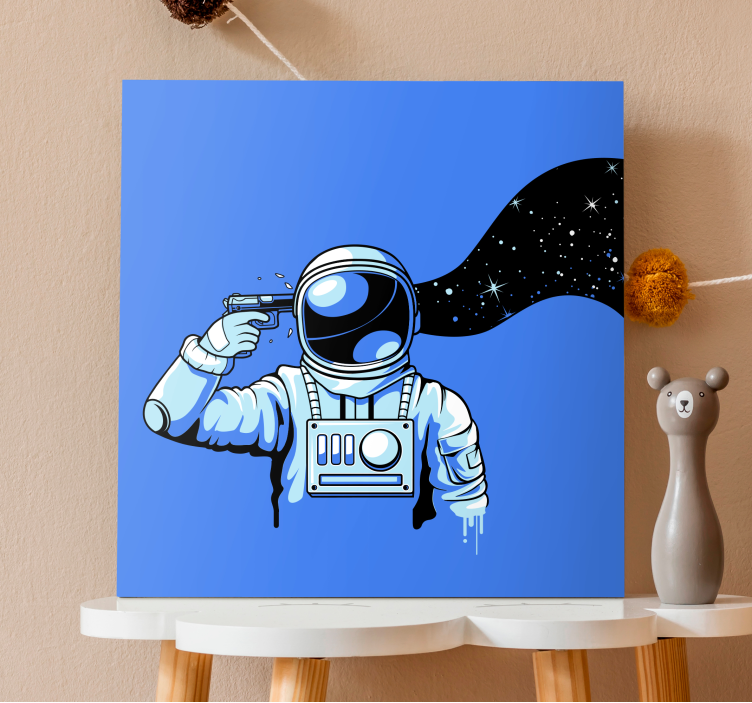 Astronautin ammunta canvas taulu - Tenstickers