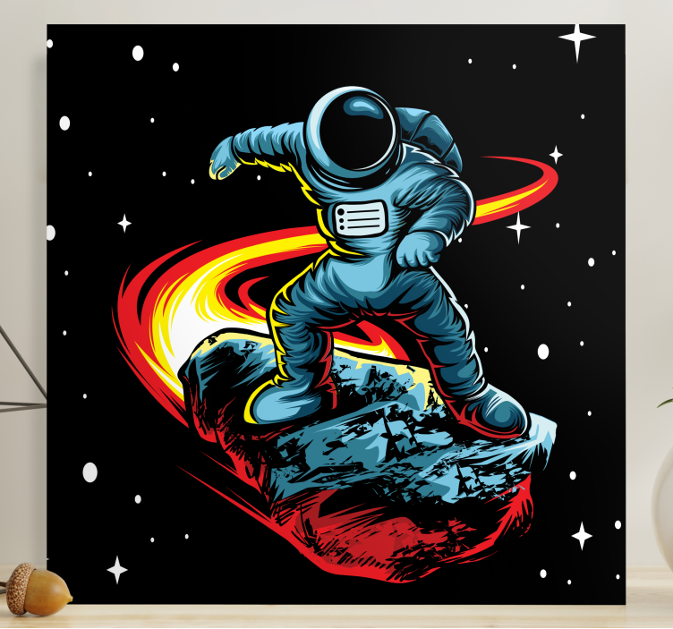 Astronautti meteorin kanssa makuuhuone canvas - Tenstickers