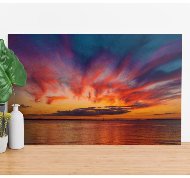 Auringonlasku merellä canvas taulu maisema - Tenstickers