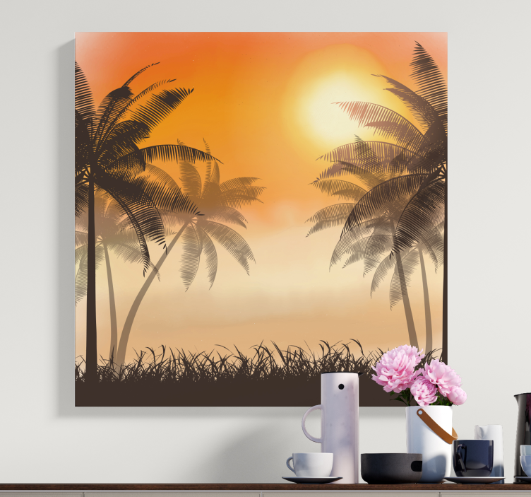 Auringonlaskun maisema canvas taulu maisema - Tenstickers