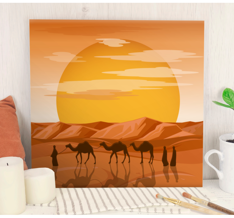 Autiomaan auringonlaskumatka maisema canvas taulu - Tenstickers