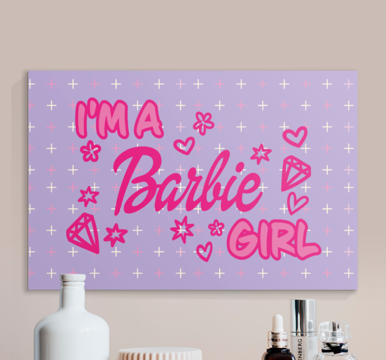 Barbie tyttö lainaus nuorten canvas taulu - Tenstickers