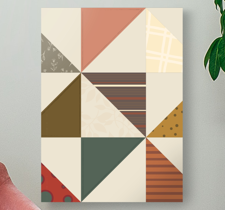 Buddha canvas taulu geometrisella mosaiikkikuviolla - Tenstickers