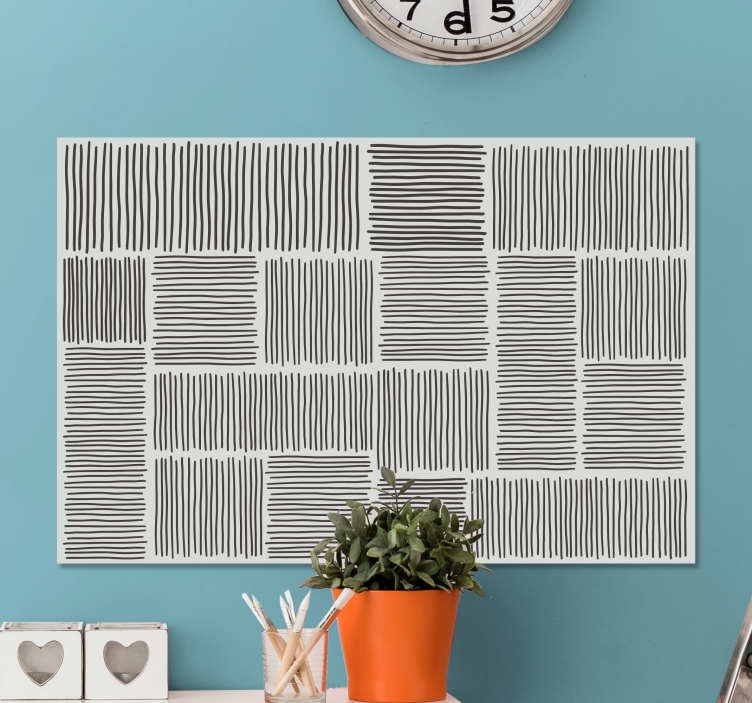 Buddha canvas taulu tekstuurilla mustilla viivoilla - Tenstickers