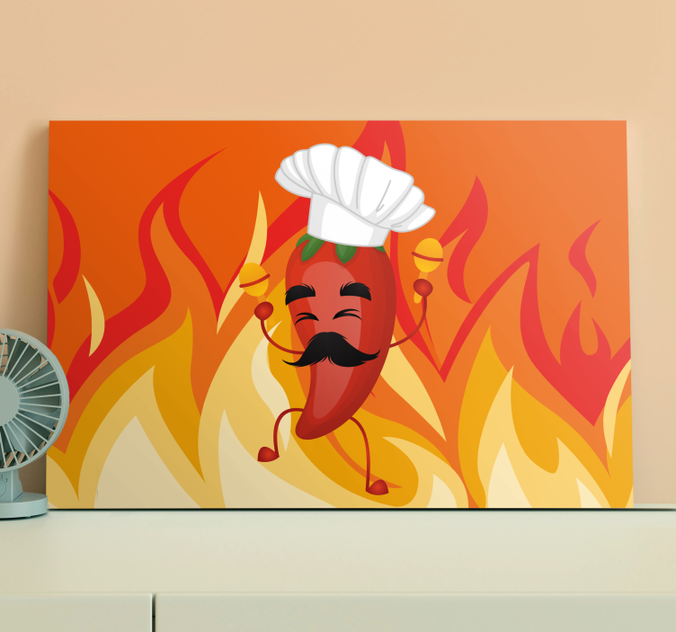 Chili kokki sarjakuva graffiti moderni canvas - Tenstickers