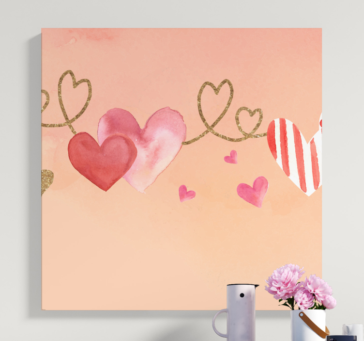 Corazón rakkaus häät canvas - Tenstickers