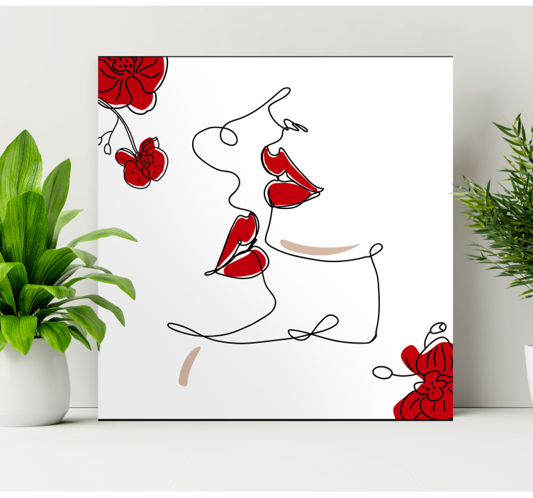 Elegant huulitaide canvas taulu - Tenstickers