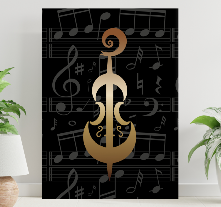 Elegantti musiikkisymboli canvas-taulu - Tenstickers