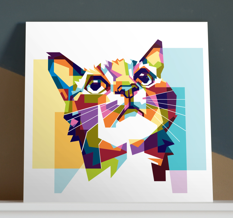 Geometrinen kissa kissa canvas - Tenstickers