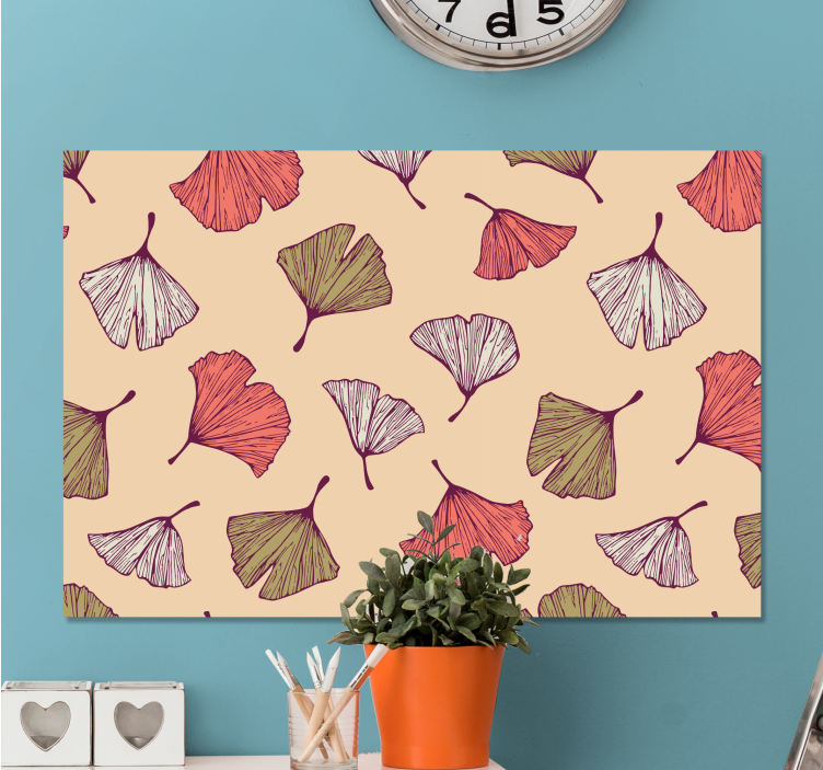 Ginkgo lehtikuvio canvas taulu kukka - Tenstickers