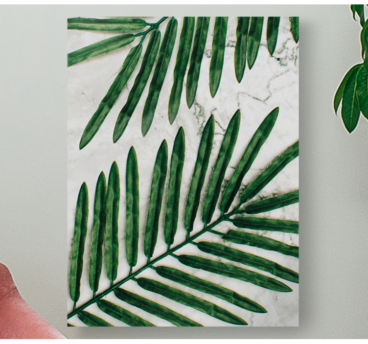 Iso palmu lehtiä olohuone canvas - Tenstickers