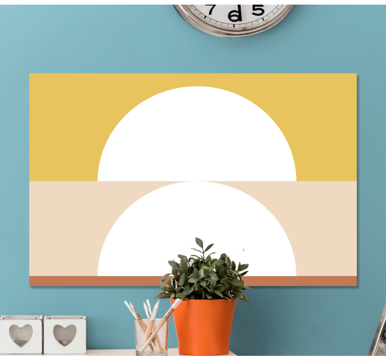 Kaksi puoliympyrän geometrista taidetta geometrinen canvas - Tenstickers