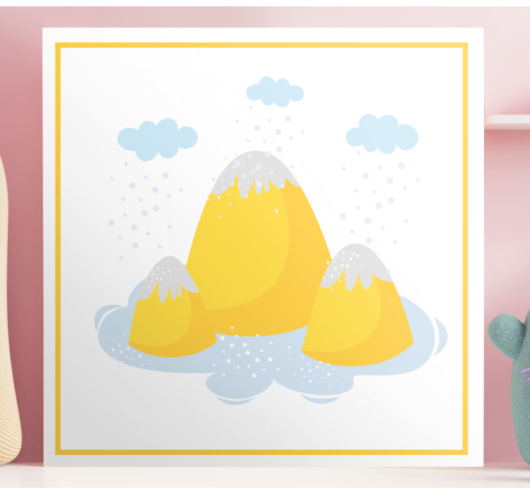 Keltaiset vuorenhuiput maisema canvas taulu - Tenstickers