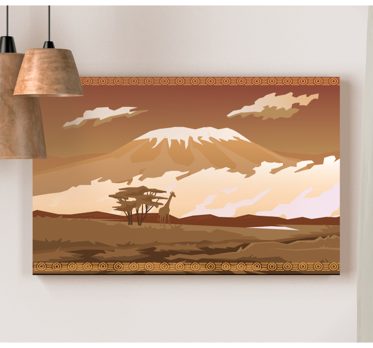 Kilimanjaro ruskea maisema canvas taulu maisema - Tenstickers