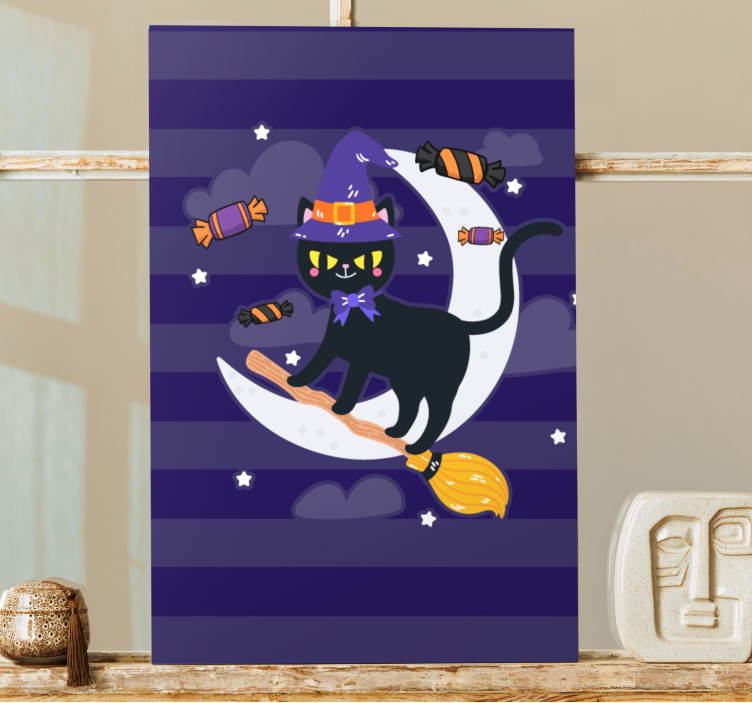 Kissa canvas musta kissa noita - Tenstickers