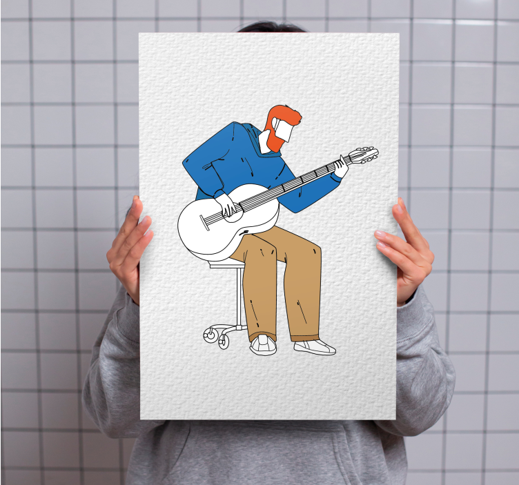 Kitaristi esittää musiikkia canvas taulu - Tenstickers