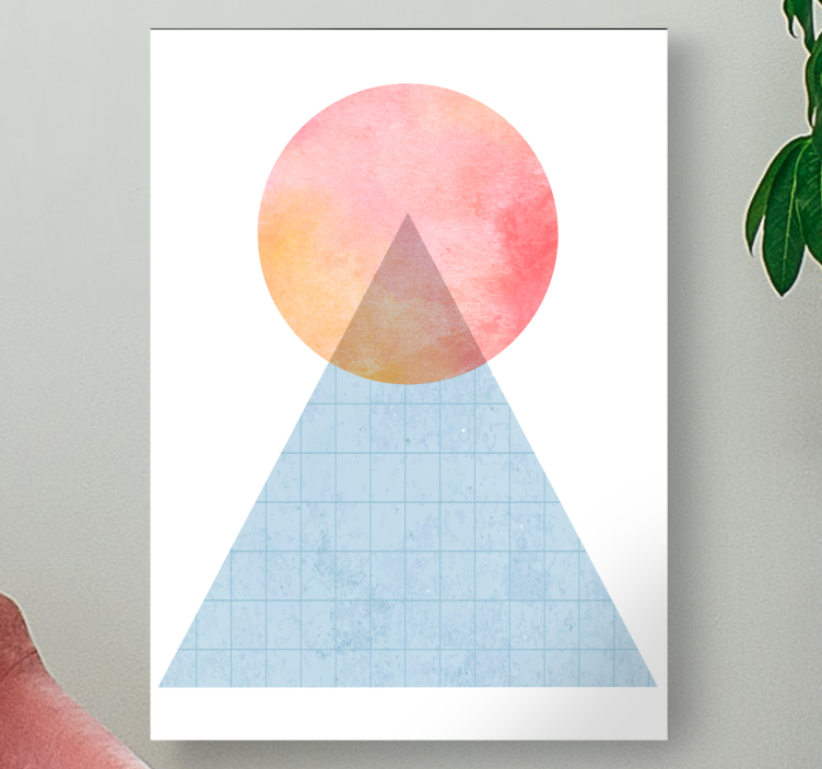 Kolmion auringonlaskun muoto geometrinen canvas taulu - Tenstickers