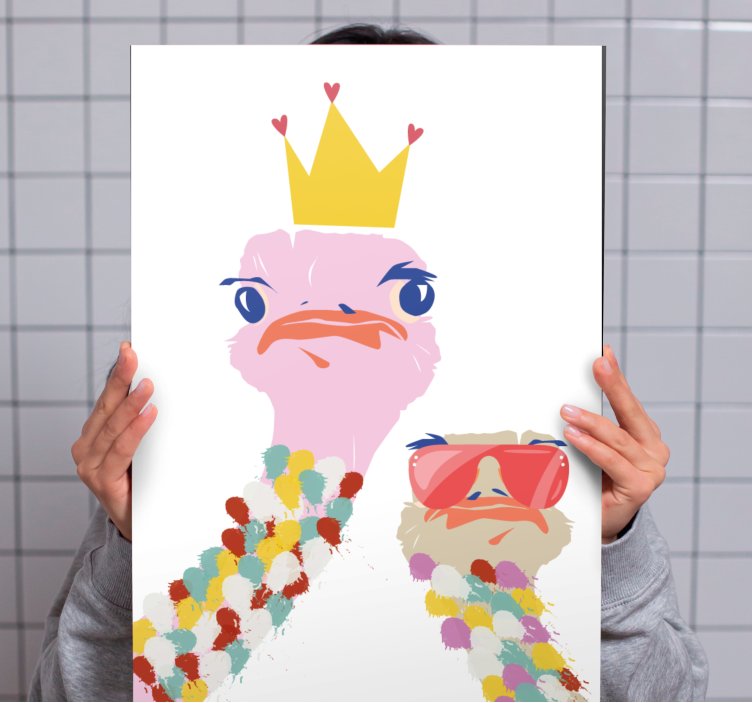 Kruunattu strutsi eläin canvas - Tenstickers