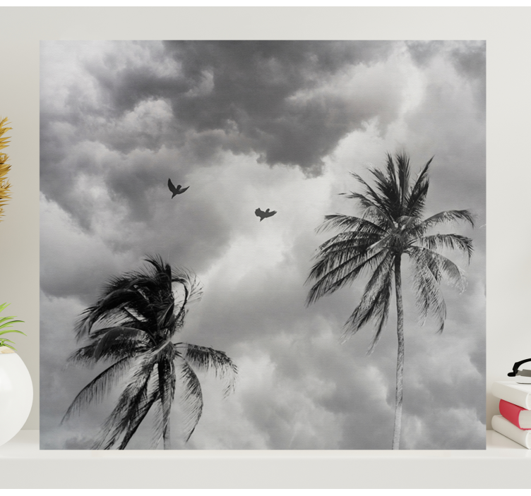 Kukka ja kasvi canvas taulu palmupuiden ääriviivat - Tenstickers