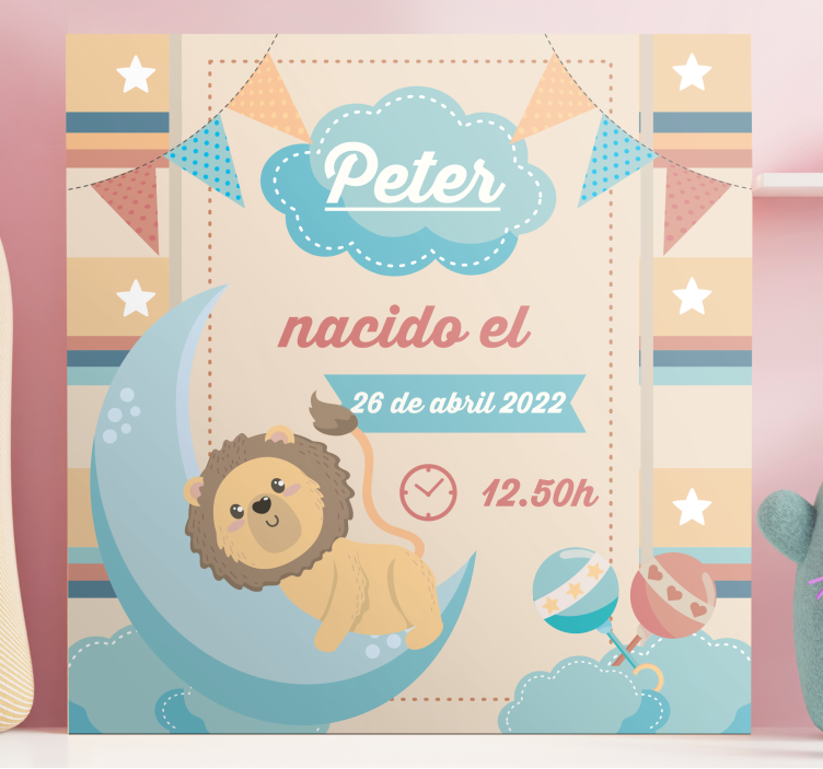 Leijonan kuu juhla vauvan huoneen canvas taulu - Tenstickers