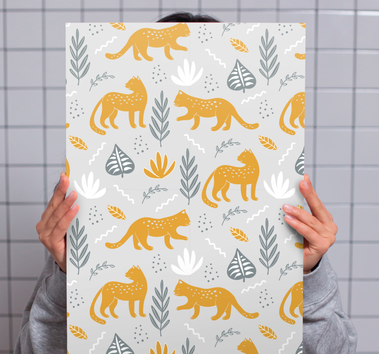 Leikkisä eläinkuvio koira canvas taulu - Tenstickers