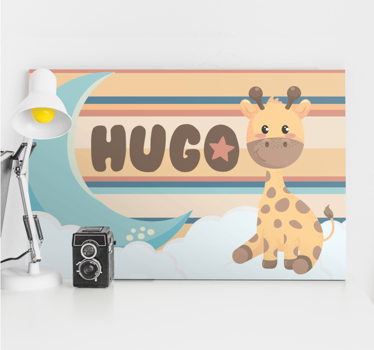 Leikkisä kirahvisuunnittelu vauvan huoneen canvas taulu - Tenstickers