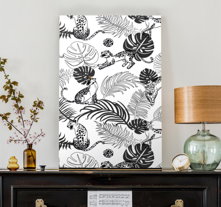 Leikkisät viidakkokissat koira canvas taulu - Tenstickers