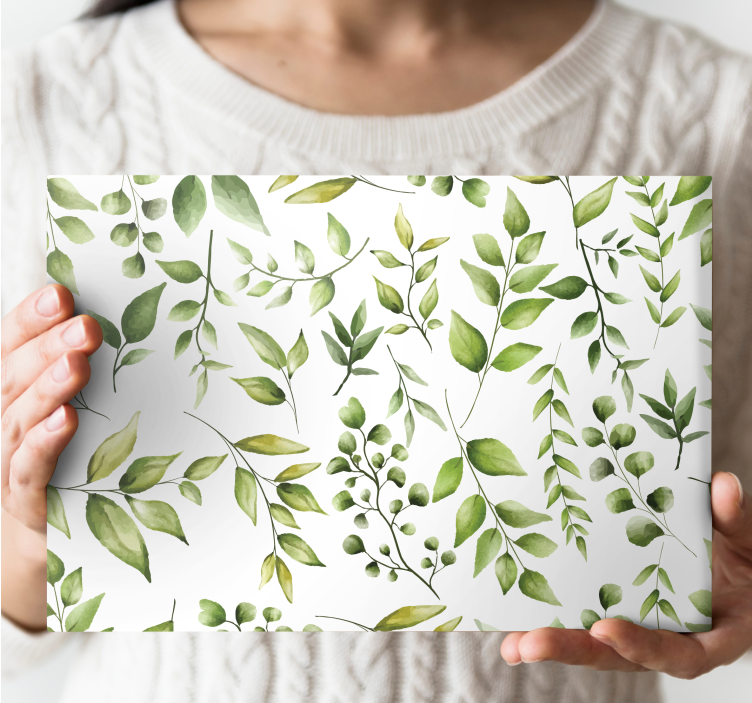 Lush greenery pattern kukka ja kasvi canvas taulu - Tenstickers