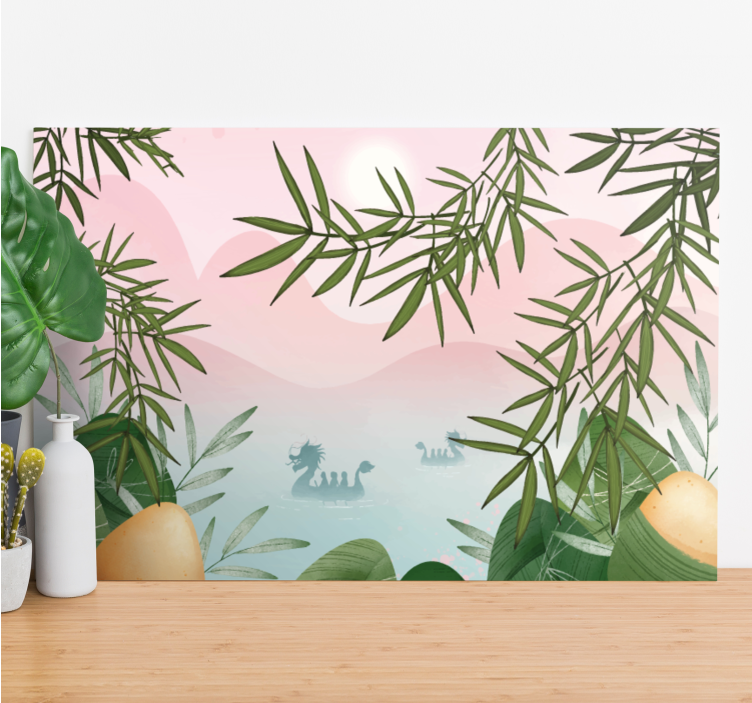 Majesteettinen järviolento dinosaurus canvas taulu - Tenstickers