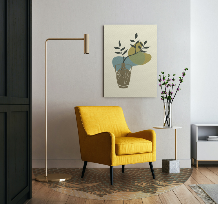 Maljakko lehtineen kukka ja kasvi canvas taulu - Tenstickers