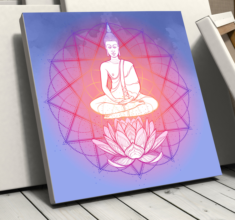 Mandala buddha meditoi mandala canvas - Tenstickers