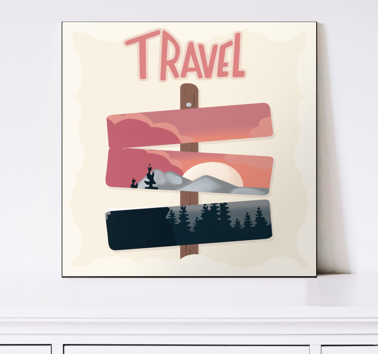 Matkakyltti kaupunki canvas taulu - Tenstickers