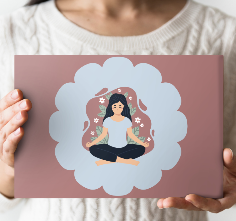 Meditatiivinen kukallinen aura mandala canvas taulu - Tenstickers