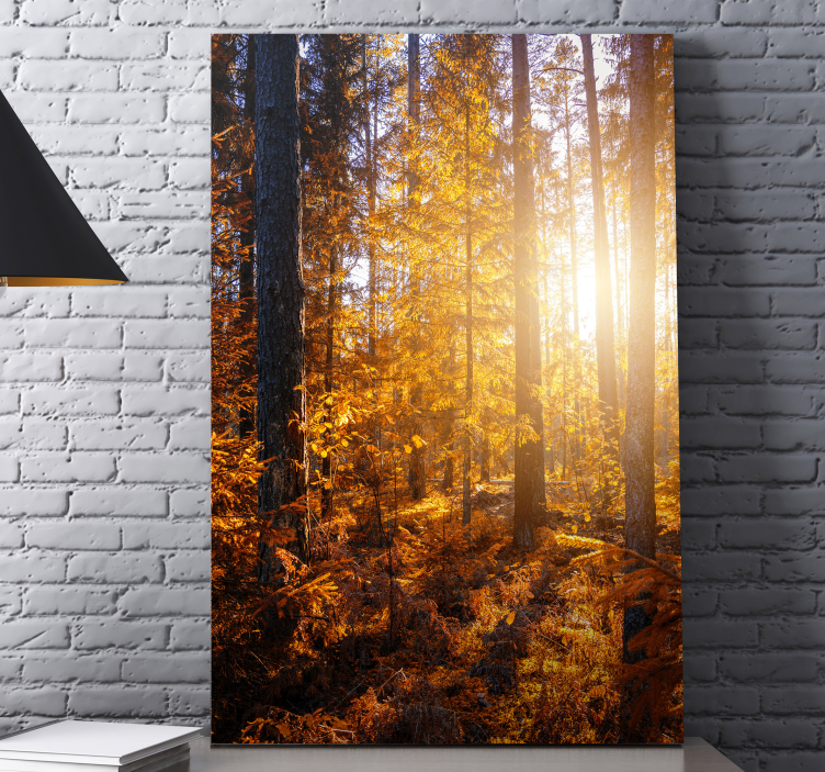 Metsä aurinko puita canvas taulu maisema - Tenstickers