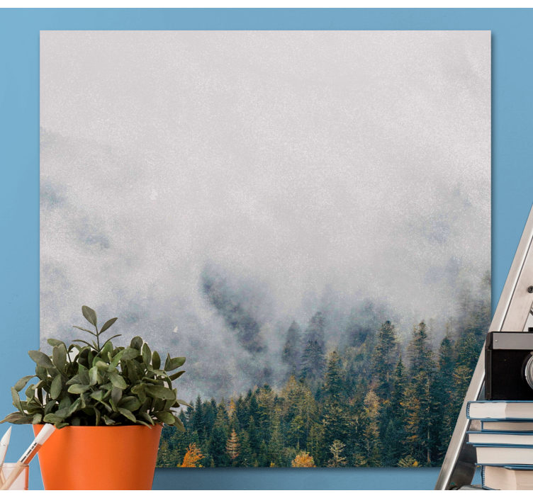 Metsä sumussa ylhäältä canvas taulu maisema - Tenstickers