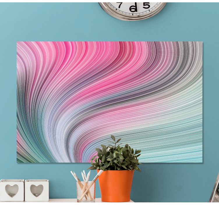 Moniväriset taiteelliset diagonaaliset raidat moderni canvas - Tenstickers