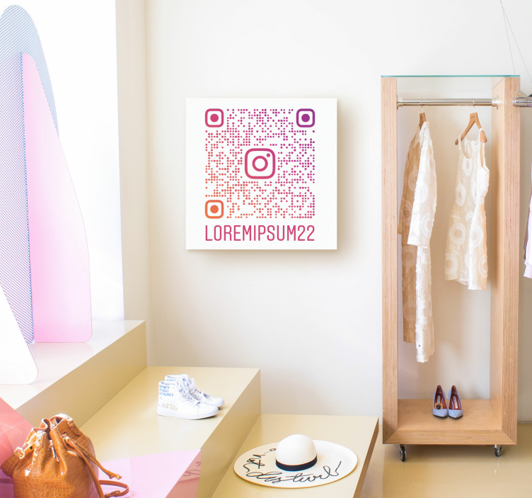 Mukautettu instagram qr-koodi canvas taulu omasta kuvasta - Tenstickers